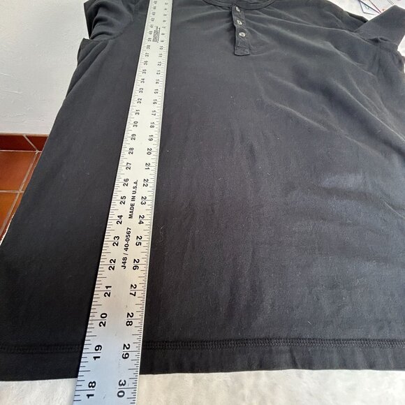 Mododoc Mens Black Seal Long Sleeve Henley Shirt Size XL 100% Cotton Casual New - Picture 7 of 7